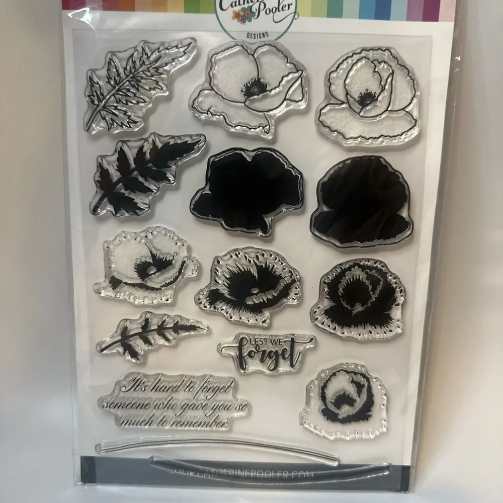 Catherine Pooler Designs  POIGNANT POPPIES Stamp Set Flowers + coordinating dies